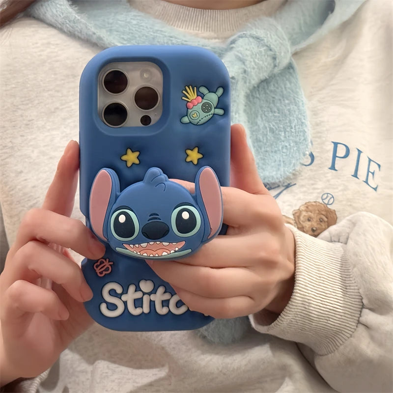 Cute 3D Stitch Cartoon Silicone Phone Case for iPhone Models