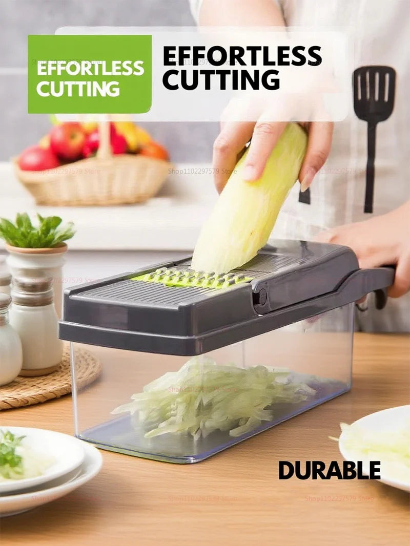 14-in-1 Vegetable Cutter β Multi-Function Slicer, Grater & Chopper