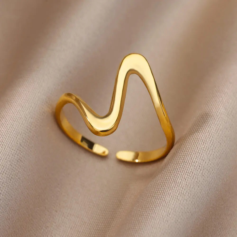 316L Stainless Steel Gold Rings – Luxury Adjustable Women’s Jewelry