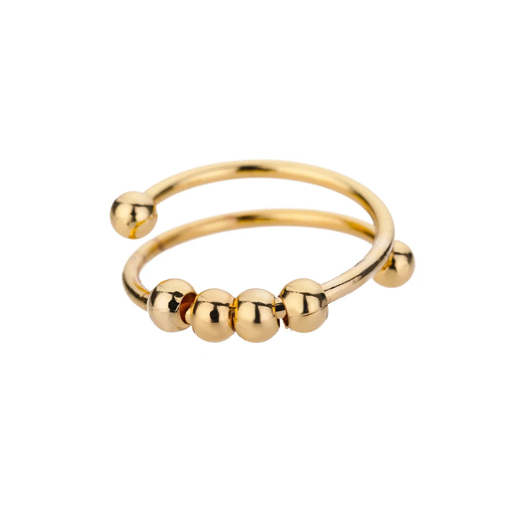 316L Stainless Steel Gold Rings – Luxury Adjustable Women’s Jewelry