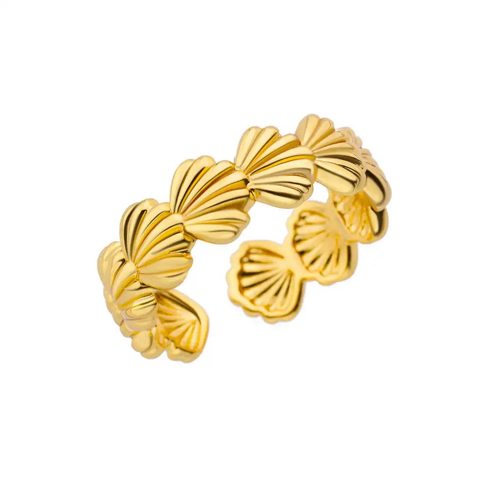 316L Stainless Steel Gold Rings – Luxury Adjustable Women’s Jewelry