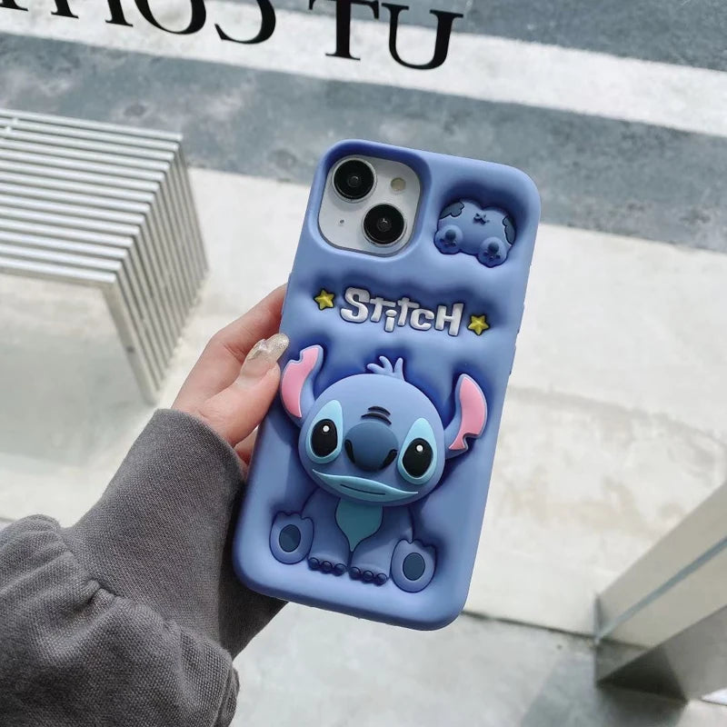 3D Cartoon Silicone Case for iPhone – Soft Shockproof Grip Cover