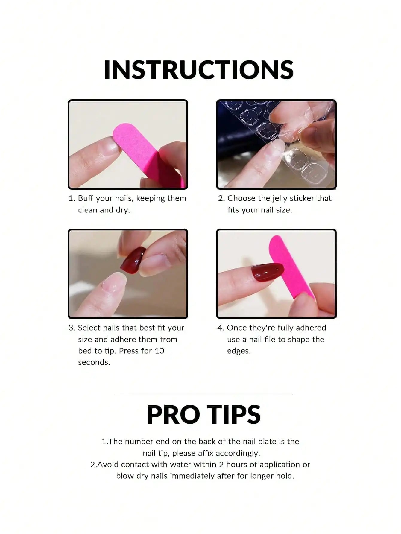 24pcs Press-On Square Fake Nails – French Tip Design