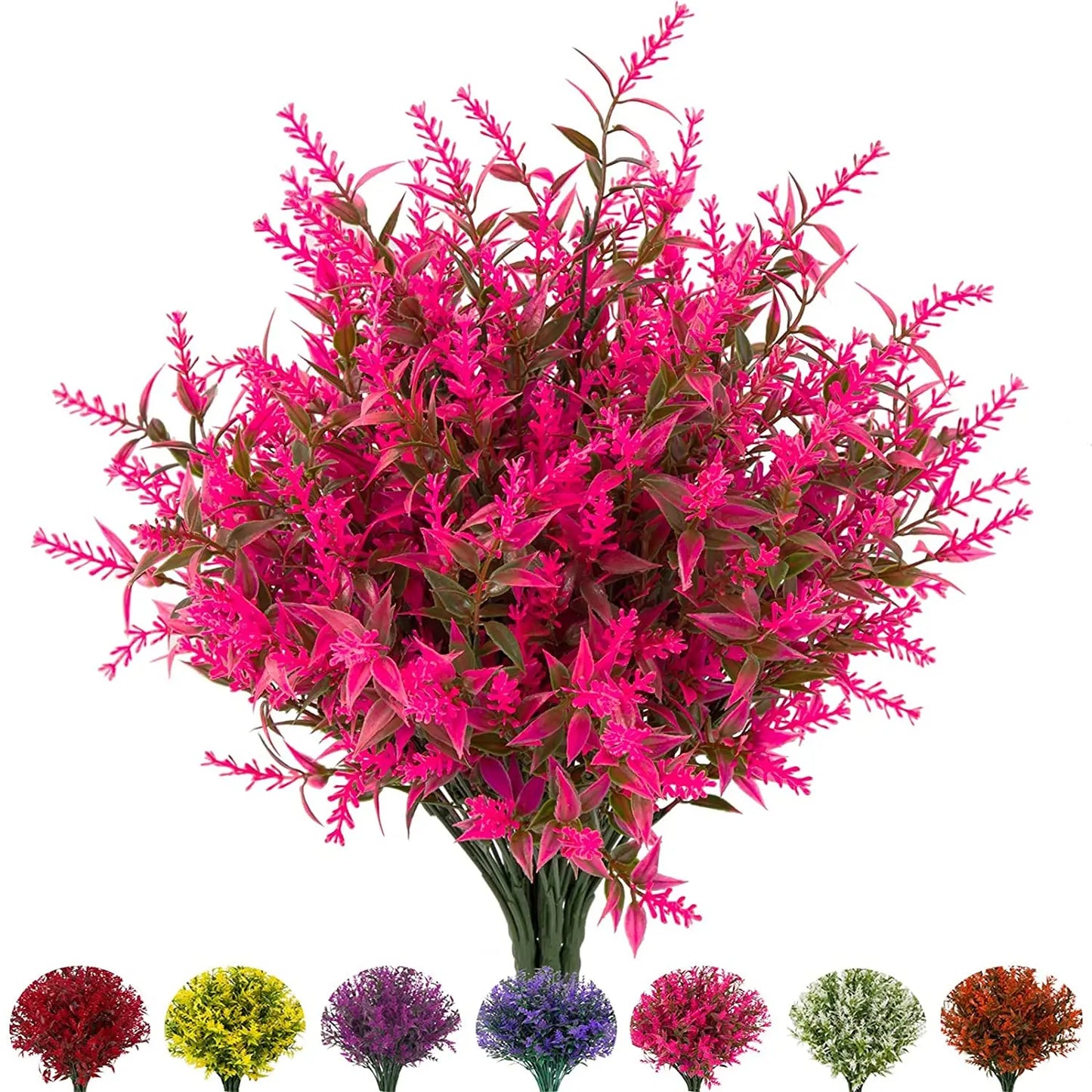 Artificial Flowers for Outdoor and Home Garden Decoration – UV Resistant Plastic Greenery Shrubs