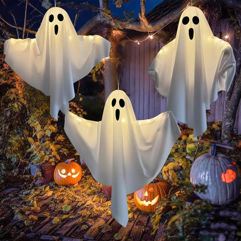 Halloween Hanging Ghost Lights – Glowing, Spooky, and Perfect for Indoor or Outdoor Decor