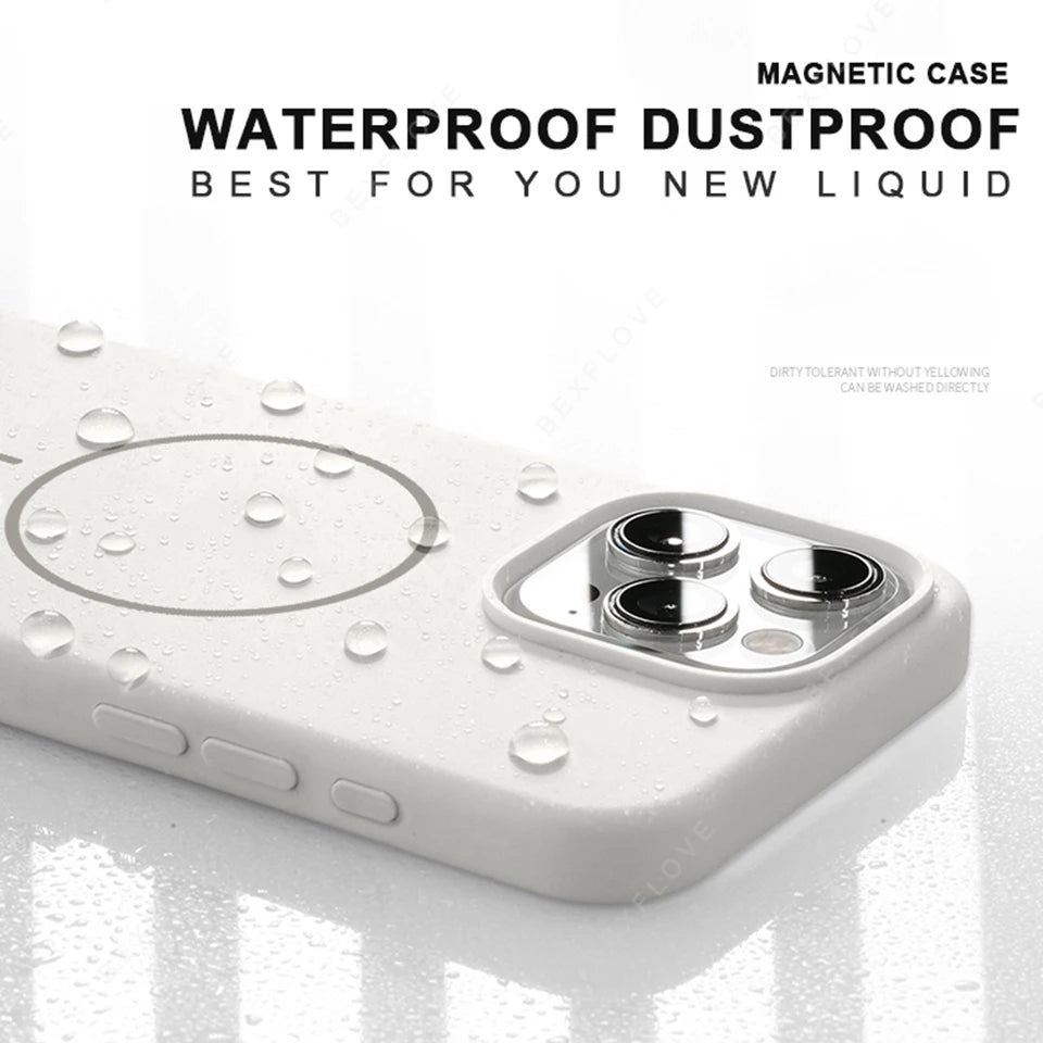 Magnetic Silicone MagSafe Case with Lanyard for iPhone