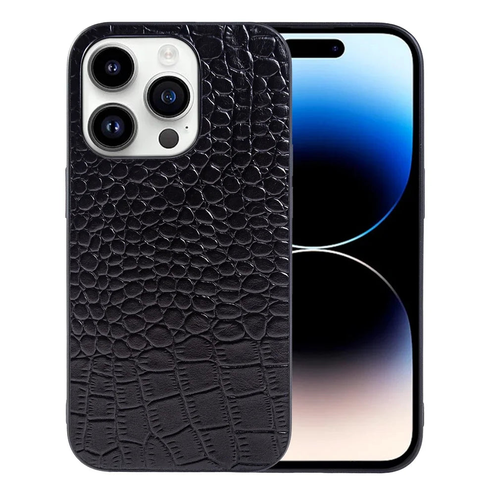 Genuine Leather Alligator Pattern Case for iPhone