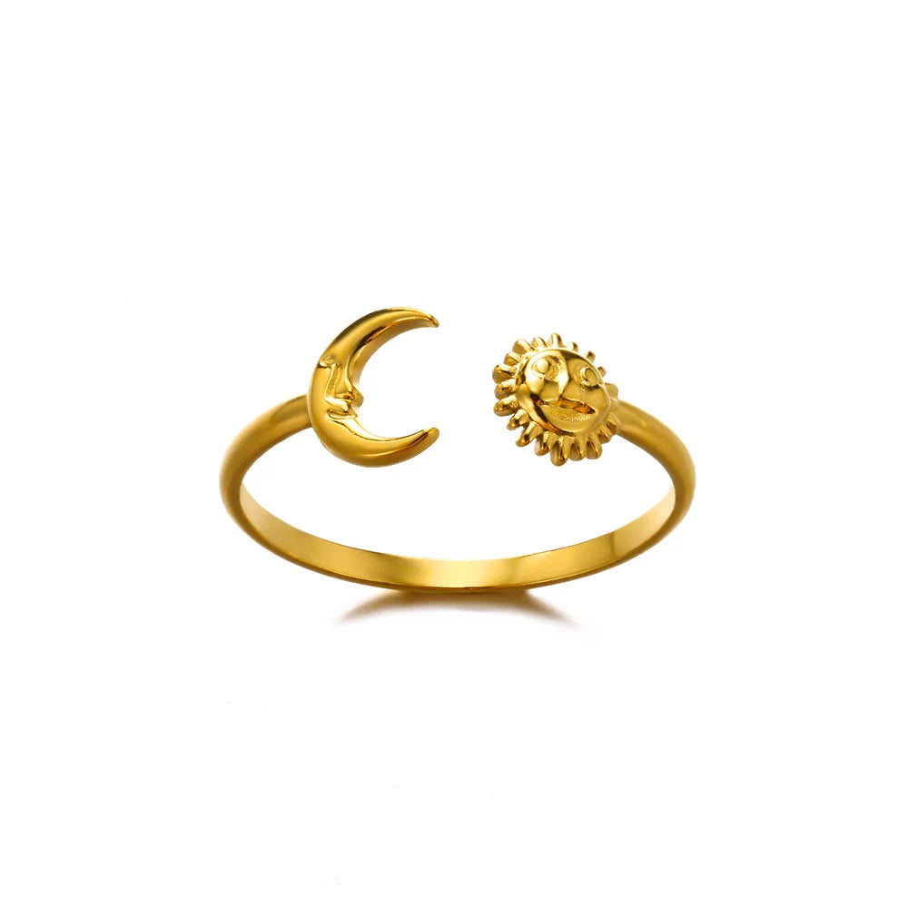 316L Stainless Steel Gold Rings – Luxury Adjustable Women’s Jewelry