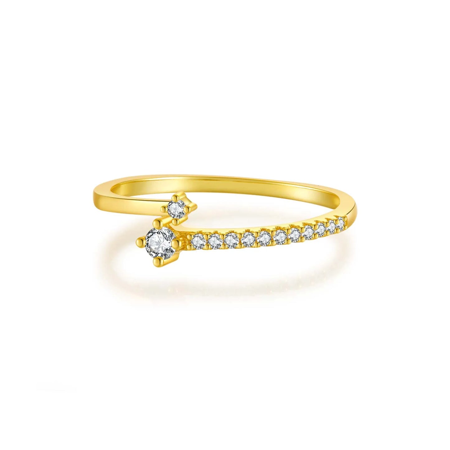 Gold Zircon Trio Ring for Women