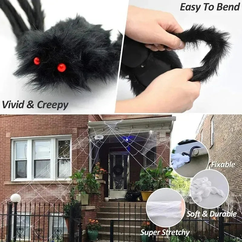 Giant Plush Spider Halloween Decoration – Realistic, Creepy, and Perfect for Indoor or Outdoor Use