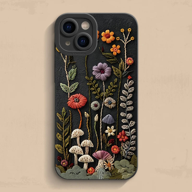 Embossed Floral Pattern Soft Case for iPhone