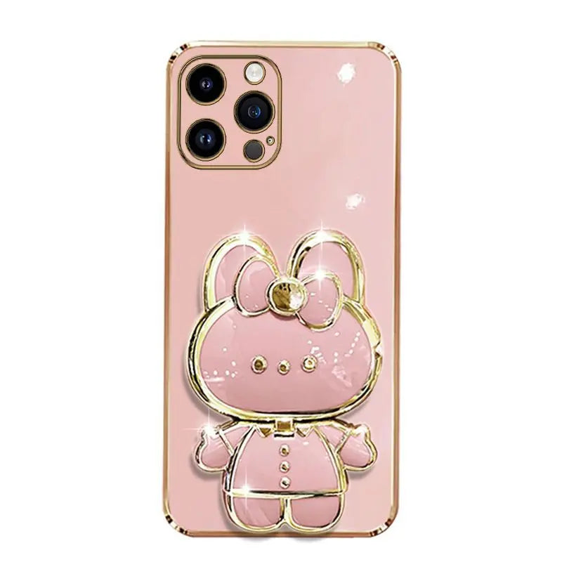 Diamond Mirror Rabbit Holder Case for iPhone
