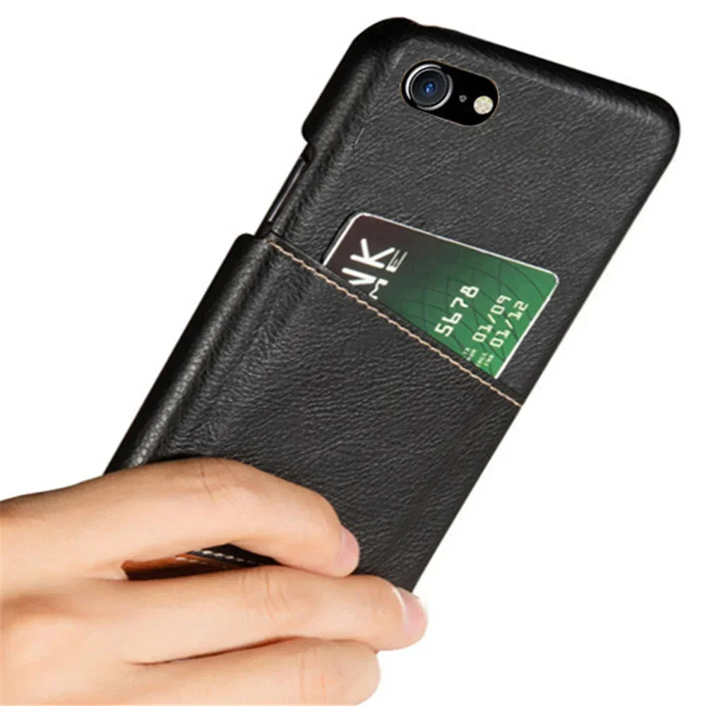 Leather Card Holder Case for iPhone SE
