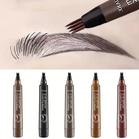Waterproof Eyebrow Pen – Microblading 4-Tip Pencil for Natural Brows