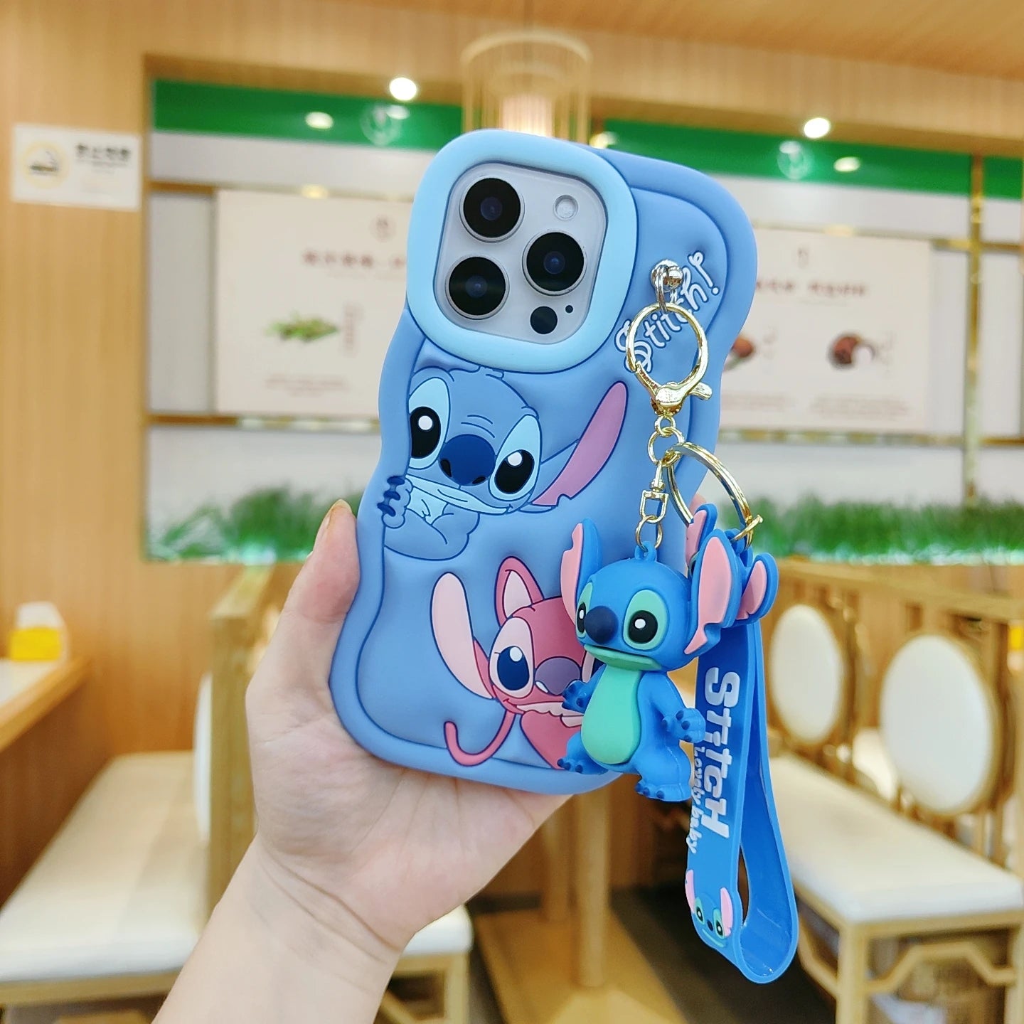 3D Cartoon Silicone Case with Keychain for iPhone – Cute Soft Shockproof Cover