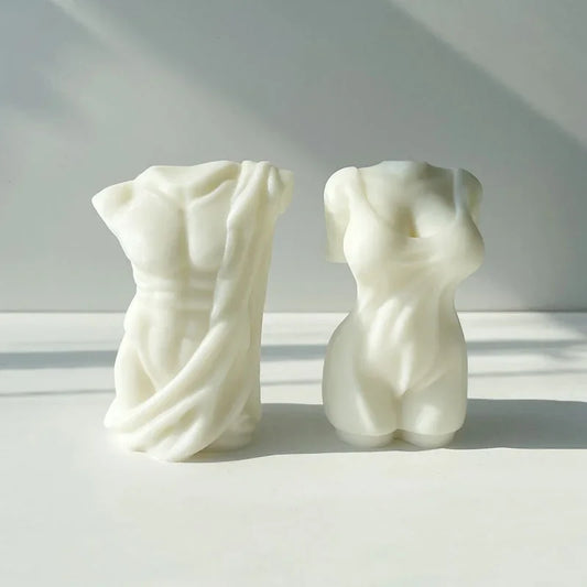 Adonis Sculpture Torso Mold – Male Body Silicone Mold for DIY Candle, Resin, or Plaster Crafting