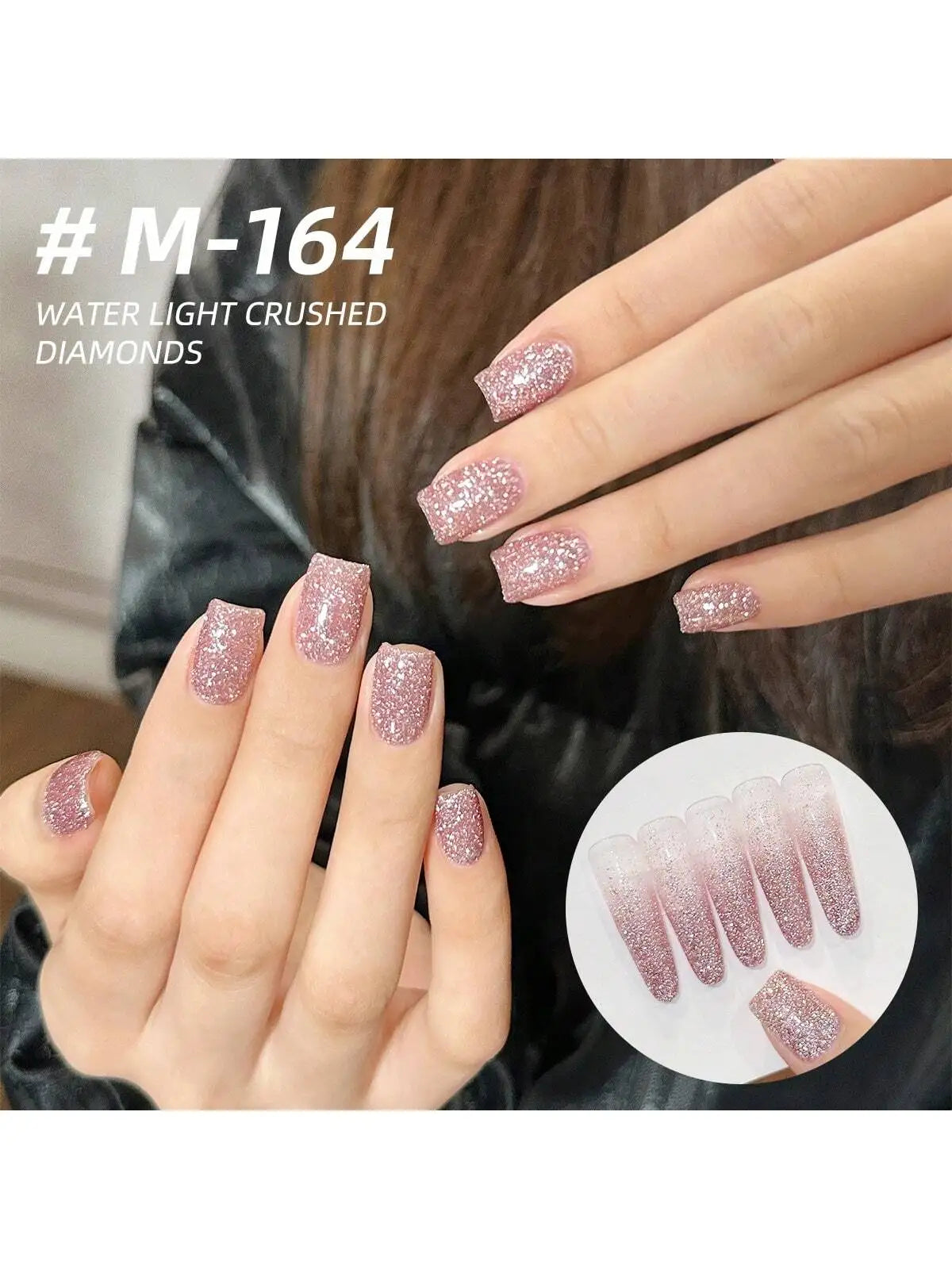 XEJAYI 6pcs 15ml Water Light Crushed Gel Nail Polish Set,UV LED Soaking Nail Gel, Semi-Permanent, DIY Salon Quality Nail Art