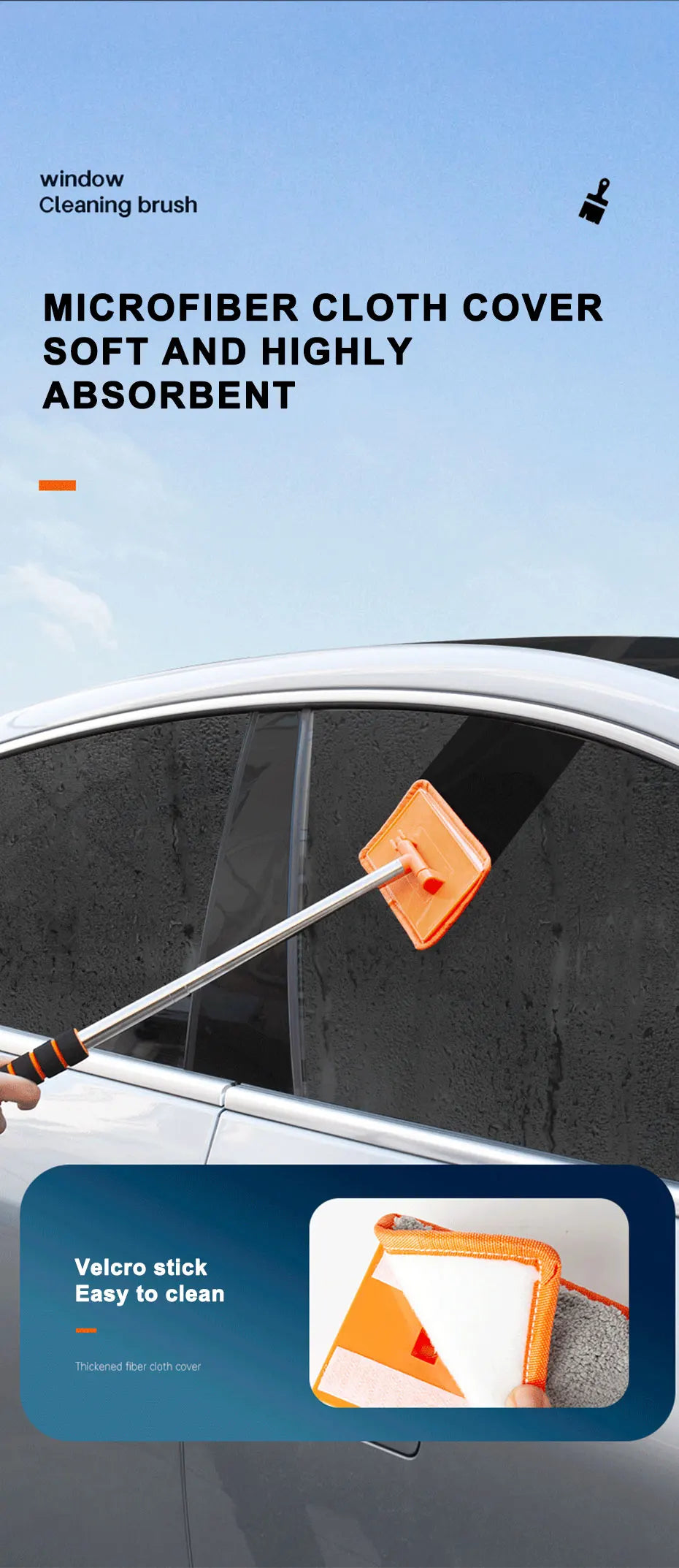 Car Windshield Defogging Brush – Telescopic Handle