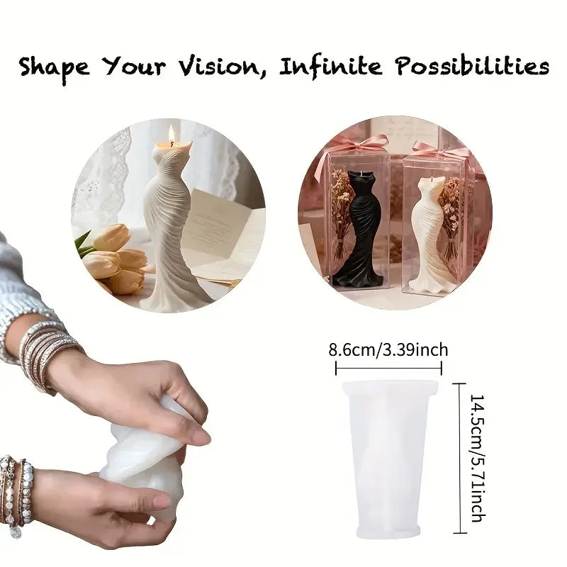 Fishtail Dress Mold Candle – Elegant Decorative Candle for Weddings and Home Decor