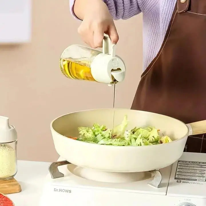 2 in 1 Olive Oil Dispenser and Sprayer – 16oz Bottle for Kitchen Use