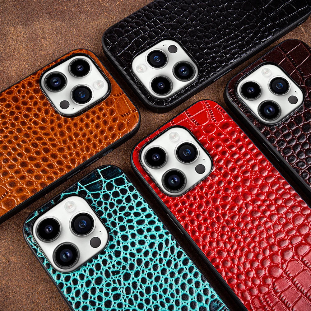Genuine Leather Alligator Pattern Case for iPhone