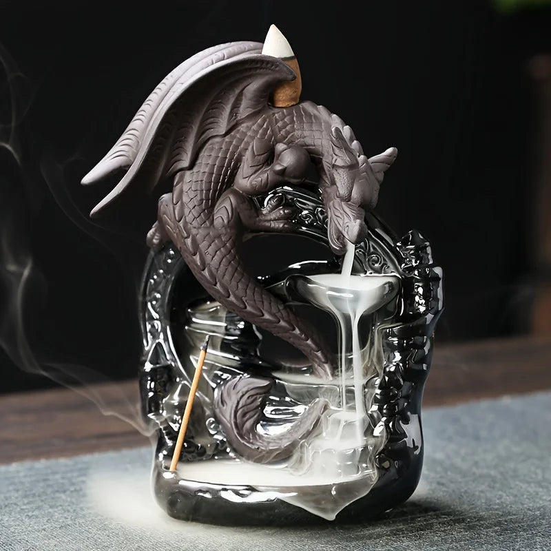 Dragon Backflow Incense Holder for Home Decor – Aromatherapy and Air Purification