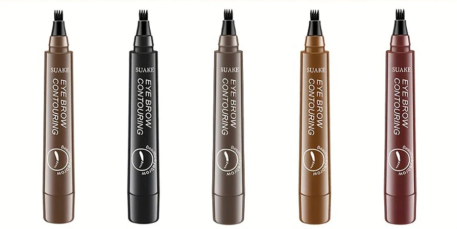 Waterproof Eyebrow Pen – Microblading 4-Tip Pencil for Natural Brows