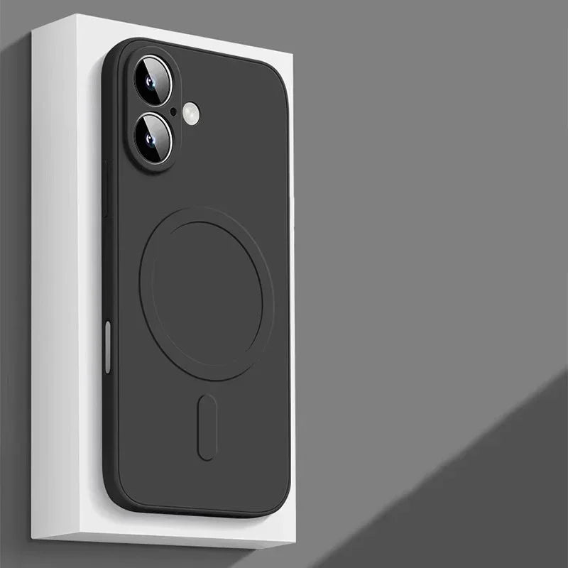MagSafe-Compatible Liquid Silicone Case for iPhone – Soft Shockproof Cover