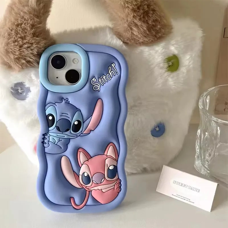 Cute 3D Stitch Cartoon Silicone Phone Case for iPhone Models