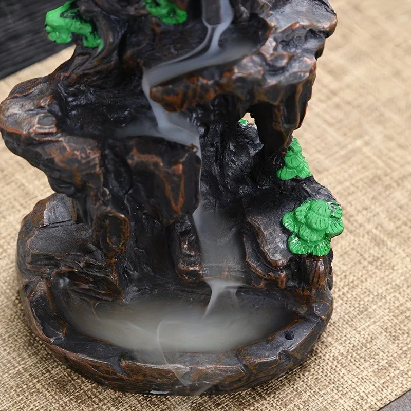Mountain Waterfall Backflow Incense Burner – Aromatherapy and Home Decor