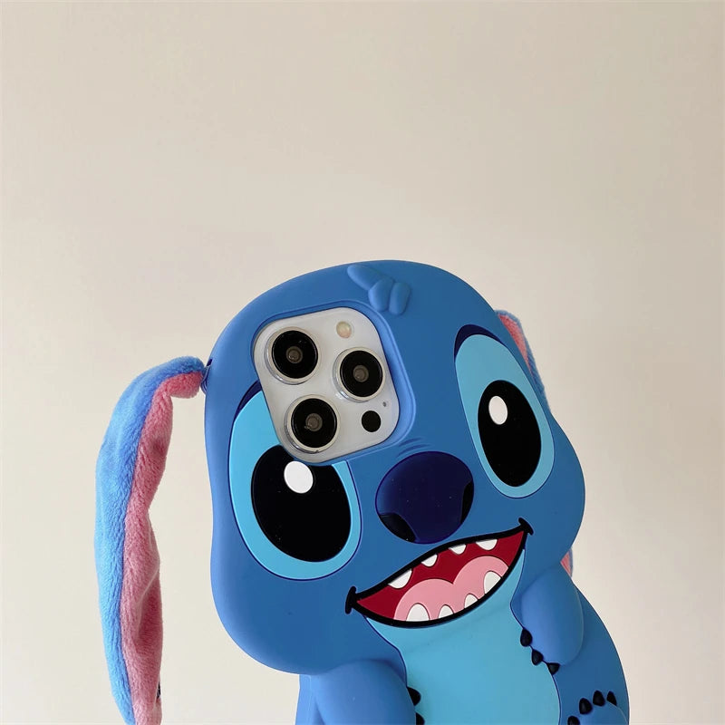 Cute 3D Stitch Cartoon Silicone Phone Case for iPhone Models