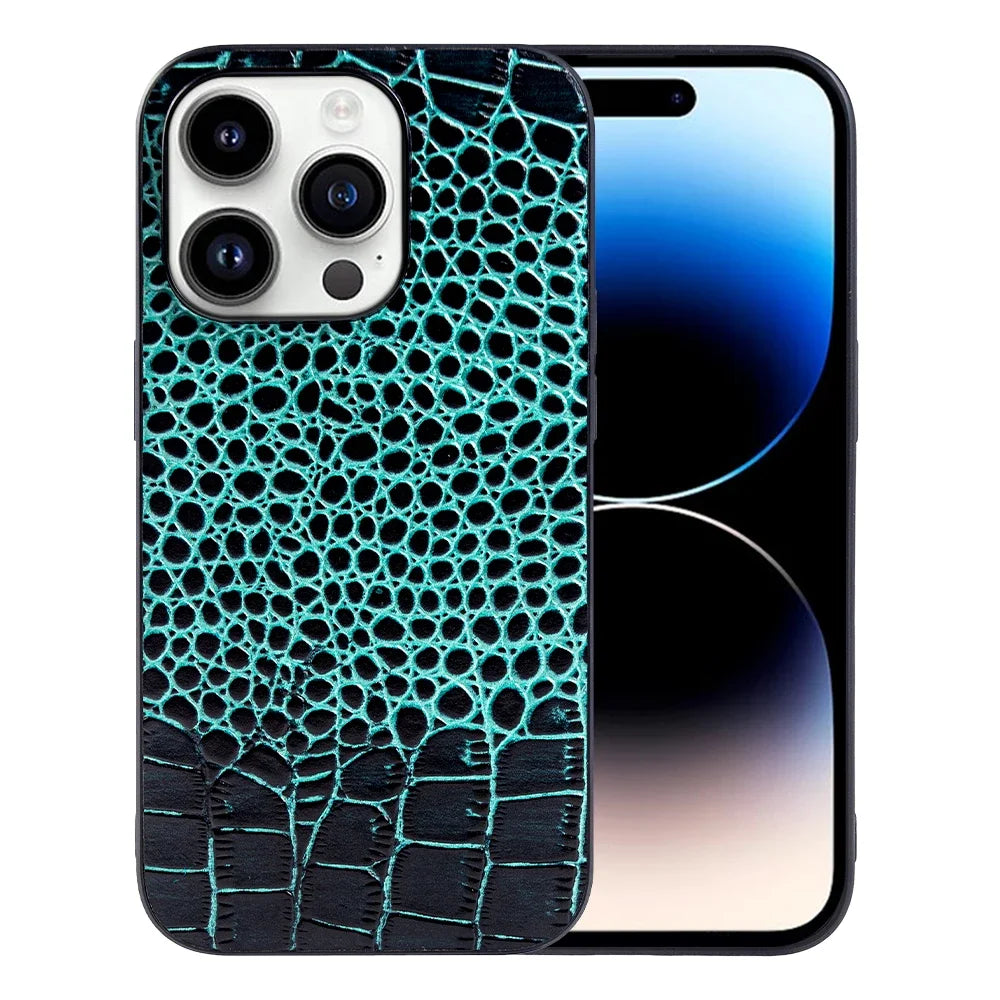 Genuine Leather Alligator Pattern Case for iPhone