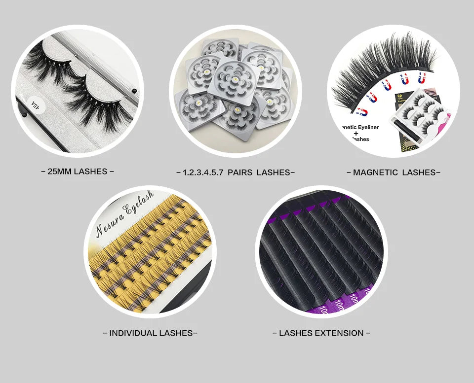 Full Strip Mink-Style Eyelashes – Reusable Synthetic Lash Extensions for Natural Look