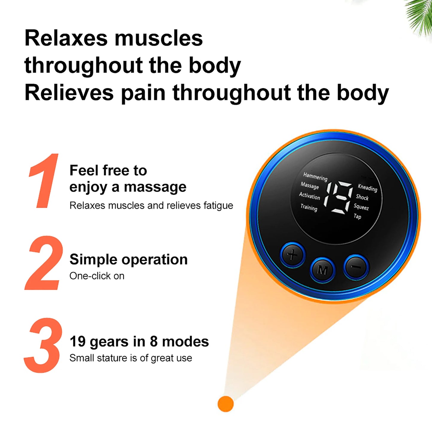 Mini Electric EMS Neck Massager – 8 Modes, 19 Intensity Levels for Pain Relief & Relaxation