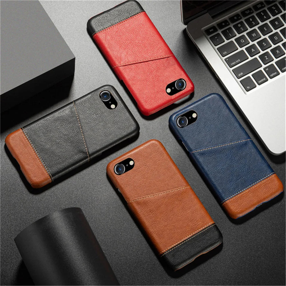 Leather Card Holder Case for iPhone SE