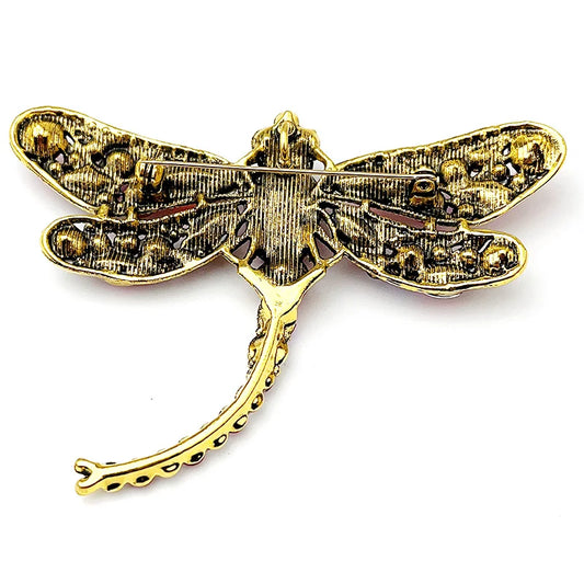 Colorful Dragonfly Rhinestone Brooch Pin for Women – Elegant Insect Jewelry Accessory