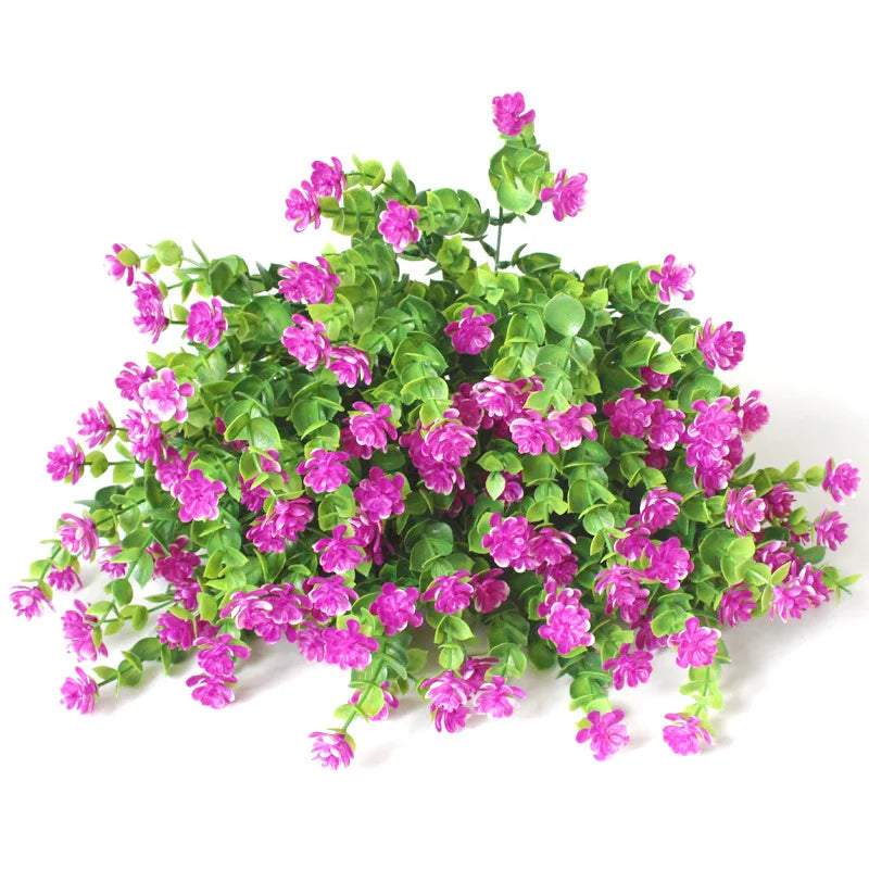 Artificial Flowers for Outdoor and Home Garden Decoration – UV Resistant Plastic Greenery Shrubs