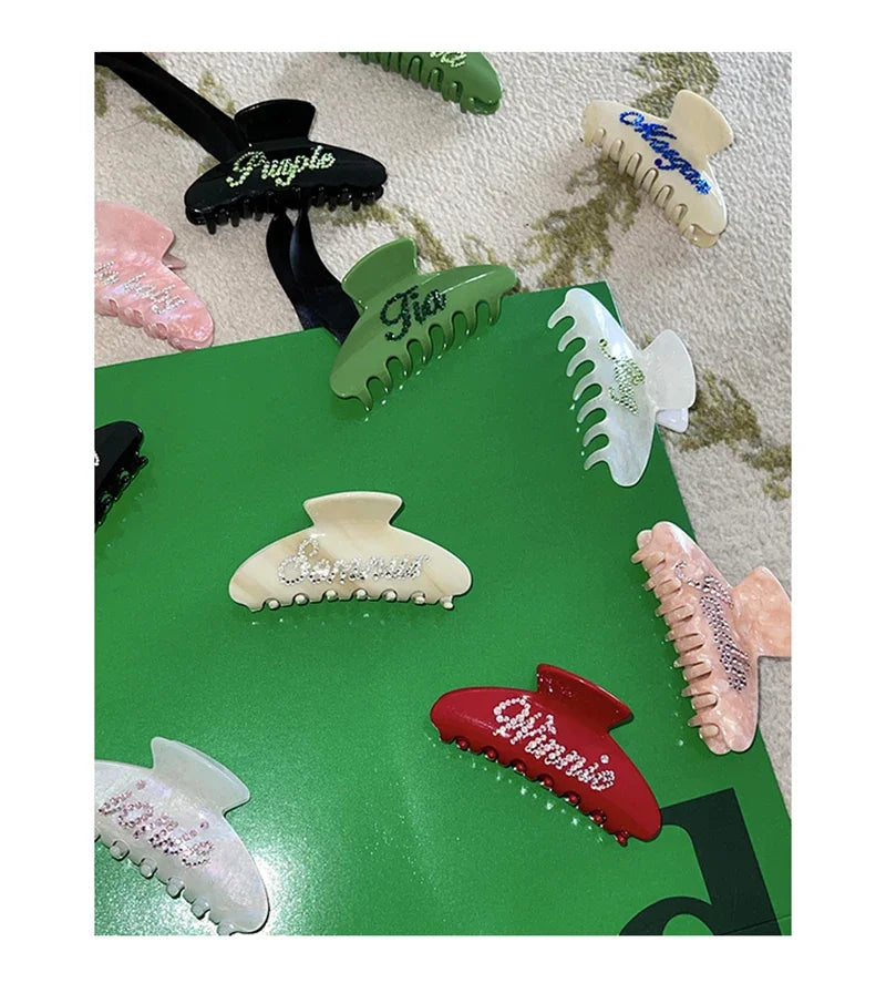 Personalized Name Hair Claw Clip for Women – Handmade Acrylic Hairpin