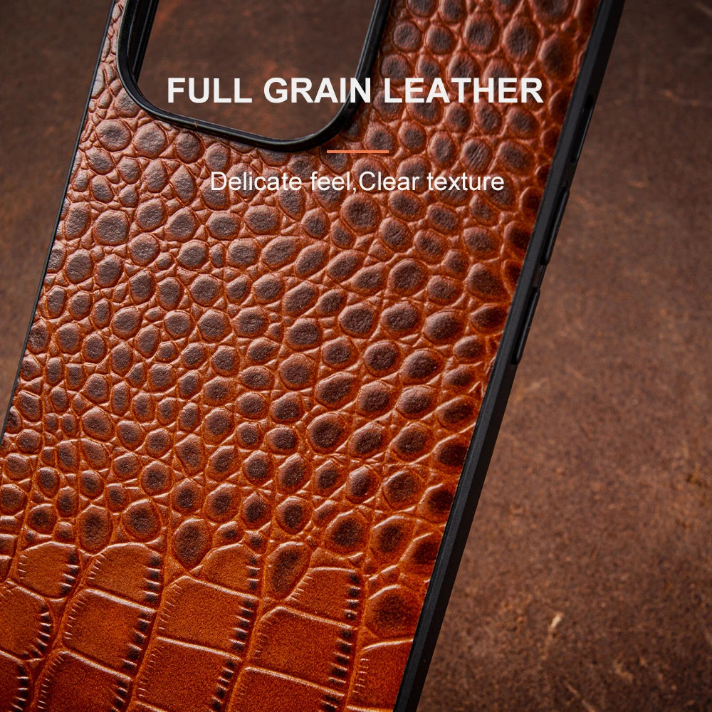 Genuine Leather Alligator Pattern Case for iPhone