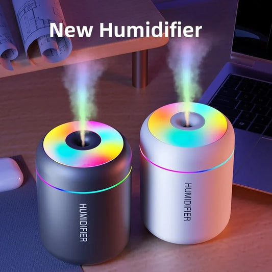 180ML Mini USB Air Humidifier with LED Lights – Portable Aroma Diffuser & Essential Oil Purifier
