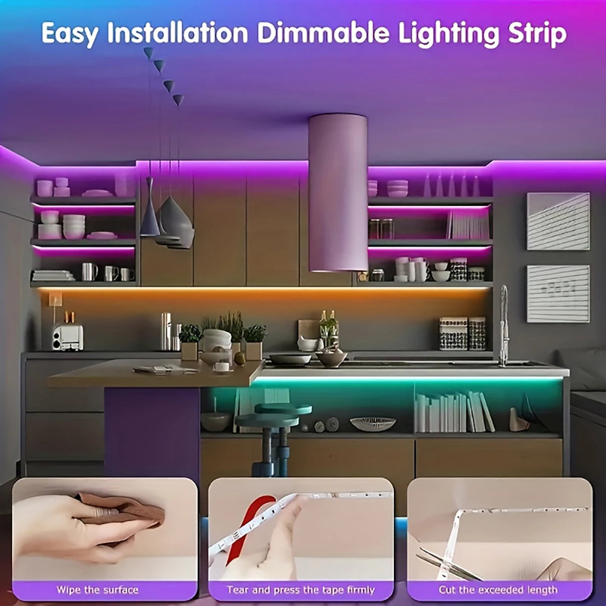 RGB LED Strip Lights with Remote Control – Color Changing Light Strips for Bedroom, TV, and Party Decor