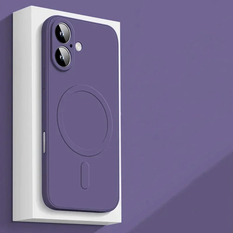 MagSafe-Compatible Liquid Silicone Case for iPhone – Soft Shockproof Cover