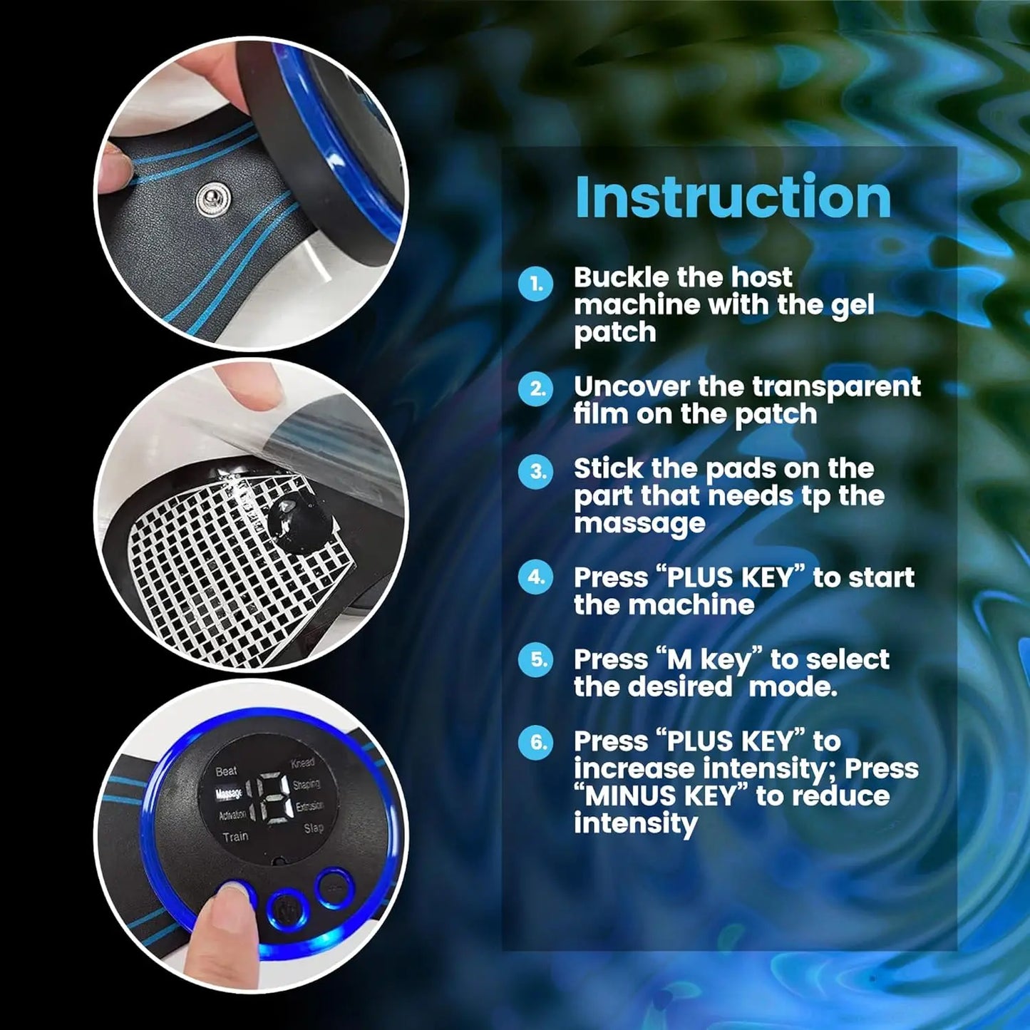 Mini Electric EMS Neck Massager – 8 Modes, 19 Intensity Levels for Pain Relief & Relaxation