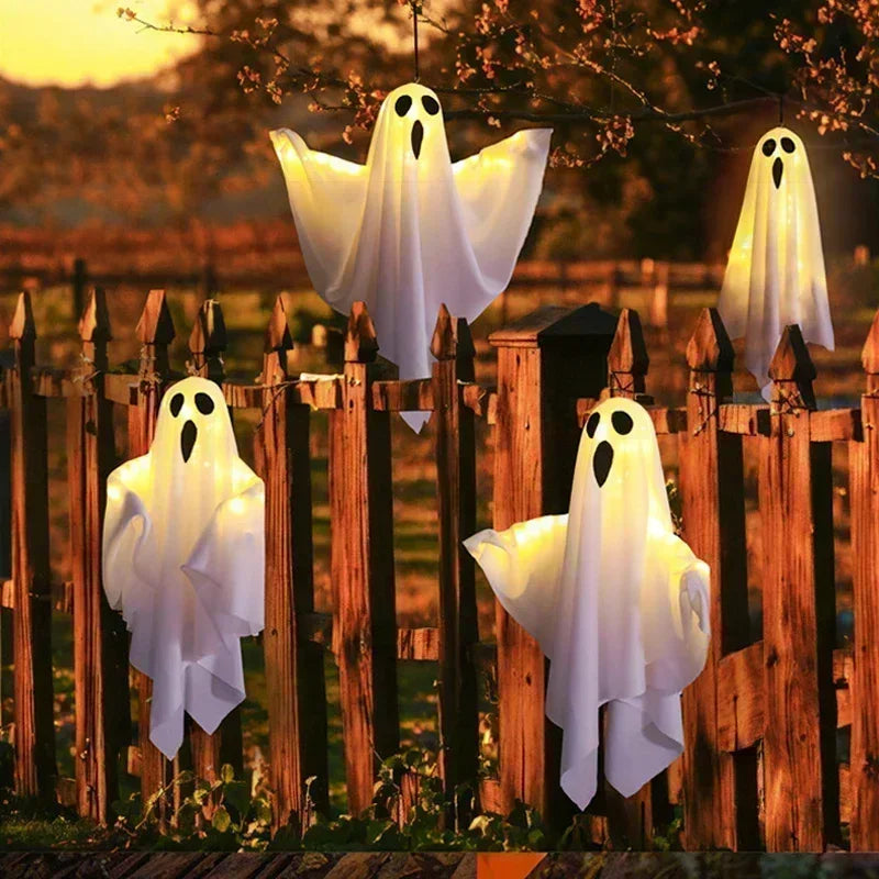 Halloween Hanging Ghost Lights – Glowing, Spooky, and Perfect for Indoor or Outdoor Decor