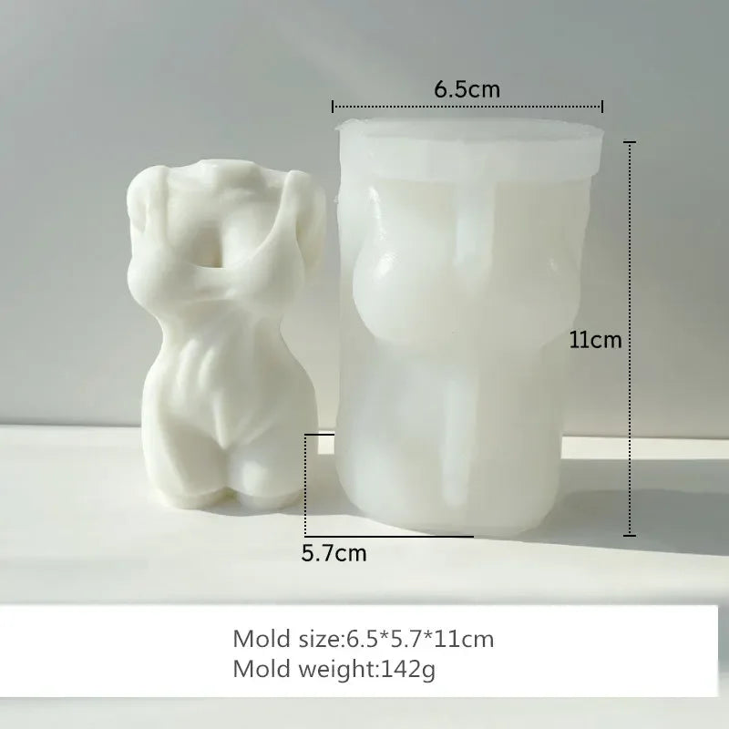 Adonis Sculpture Torso Mold – Male Body Silicone Mold for DIY Candle, Resin, or Plaster Crafting