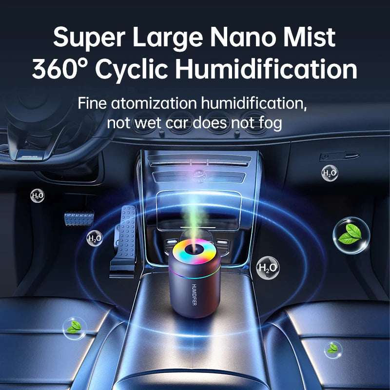 180ML Mini USB Air Humidifier with LED Lights – Portable Aroma Diffuser & Essential Oil Purifier