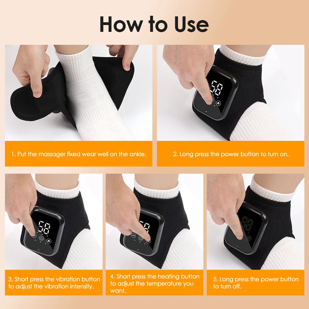 Electric Ankle & Wrist Massager – Hot Compress & Vibration Support