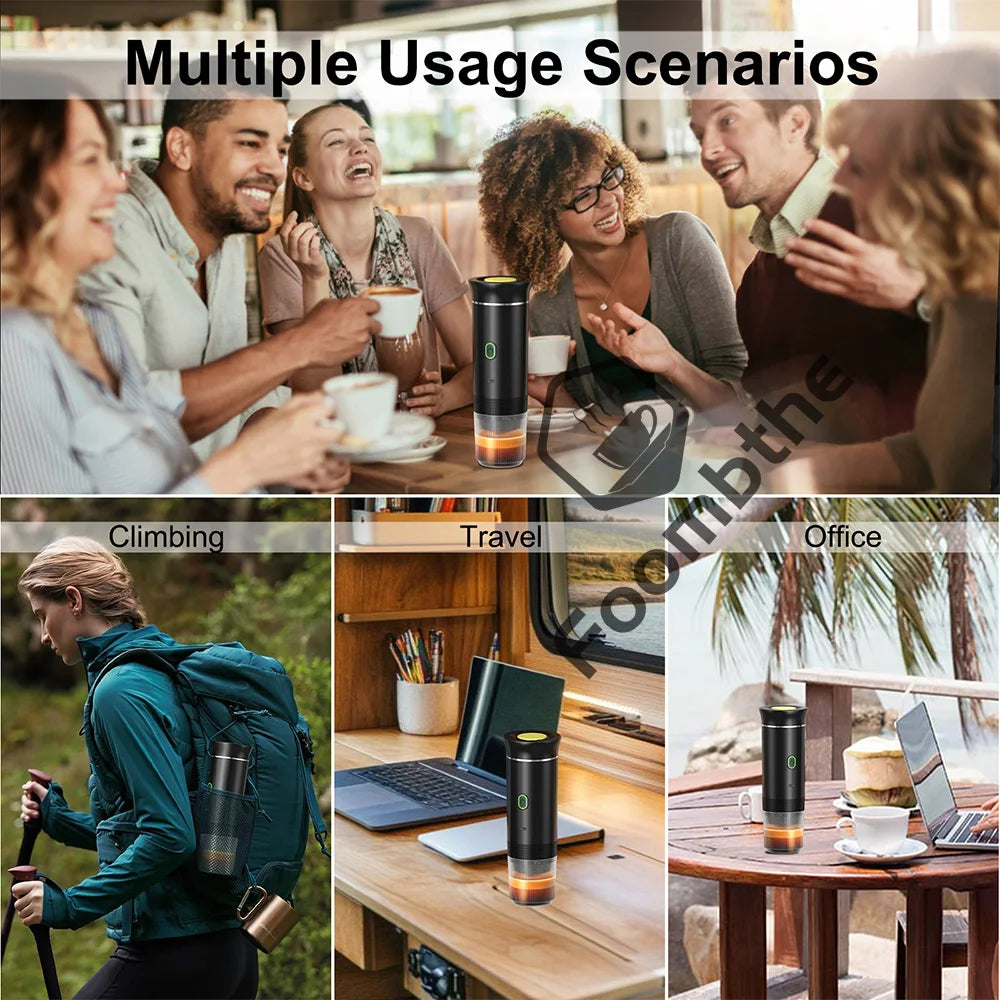Wireless Portable Espresso Coffee Maker – 20 Bar 3-in-1 Travel Coffee Machine