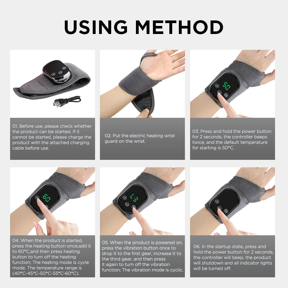 Electric Heating Wrist & Ankle Massager – Heat & Vibration Therapy
