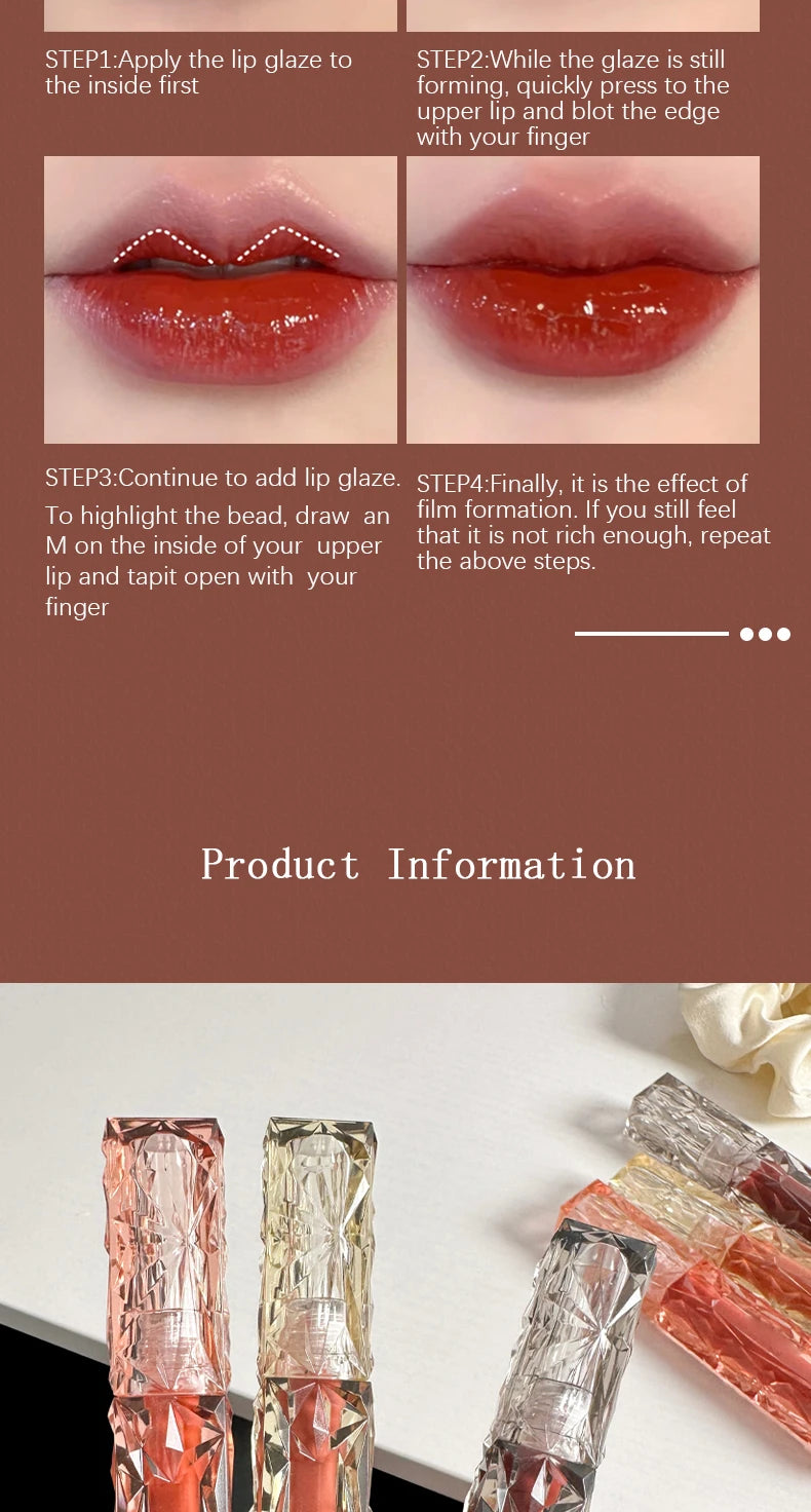 Long Lasting Lip Gloss – Moisturizing Waterproof Mirror Shine Lip Color